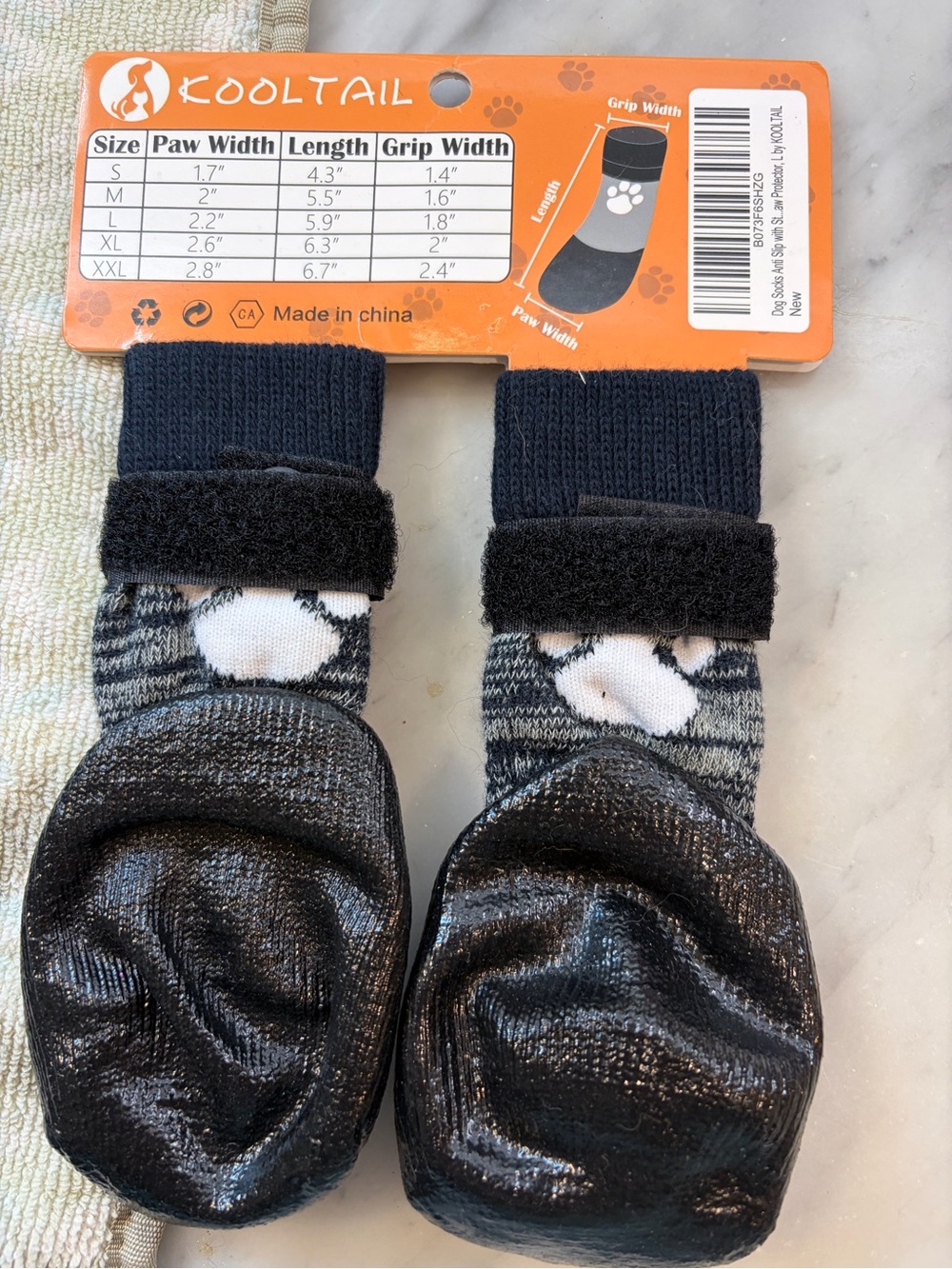 Non-Slip Large Pet Socks - Black